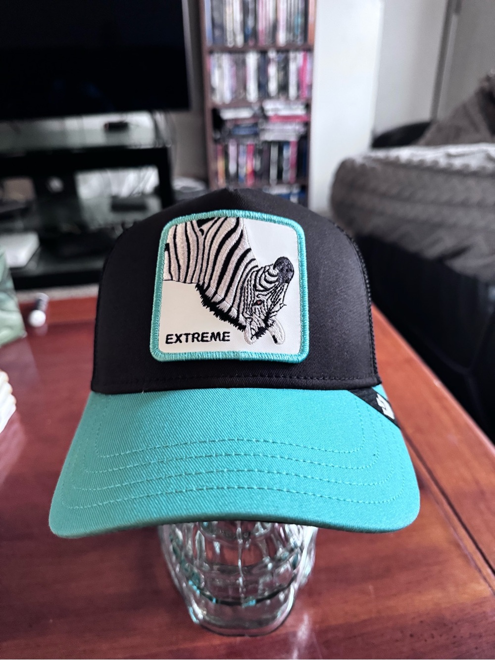 Goorin bros. Zebra Extreme Arbez Flip Side 2 The Farm Black and Blue Trucker Hat